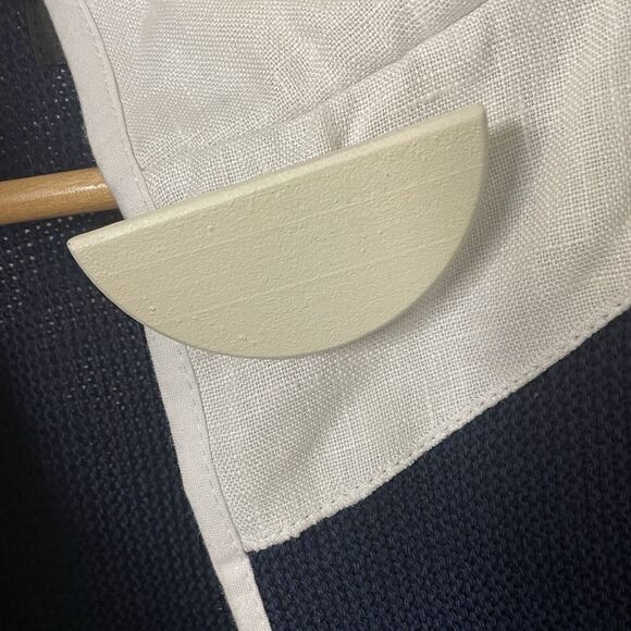 JASKAR Knit Cardigan Sweater Navy White Hand Painted Wearable Art Women S/M/L - Picture 12 of 16